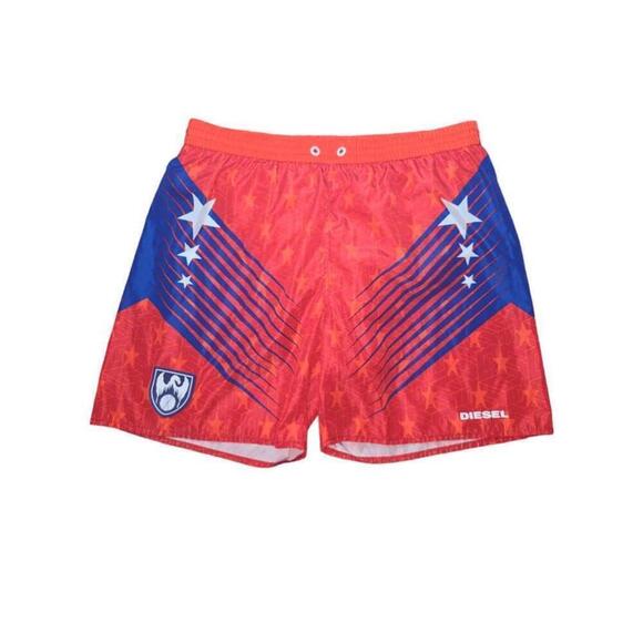 Men's Diesel Swim Trunks - Red/Blue - Size XL - Picture 1 of 7